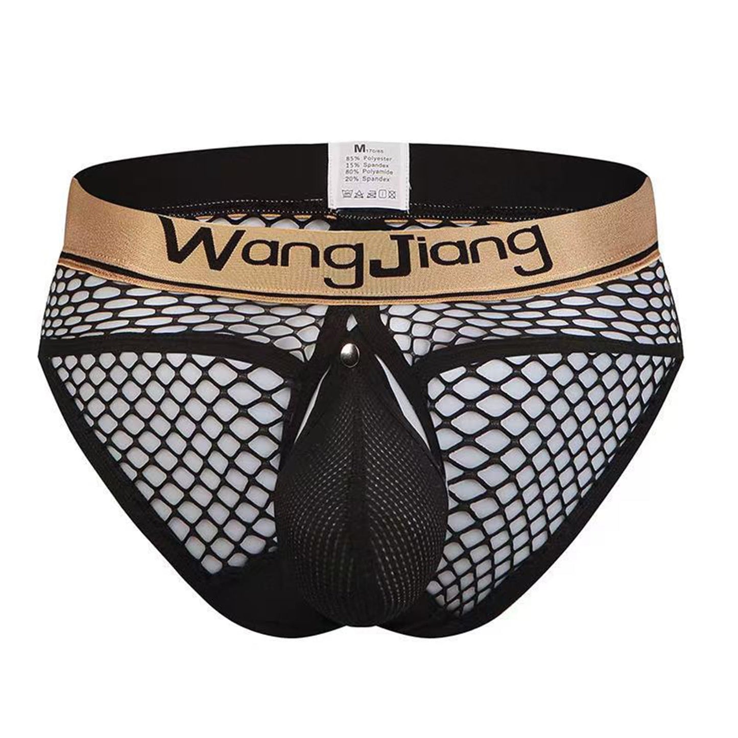 Kinizpl Men's Jockstrap Underwear Breathable Mesh Adjustable Underwears with Removeable Pouch Men Jock Strap Athletic Supporters Black