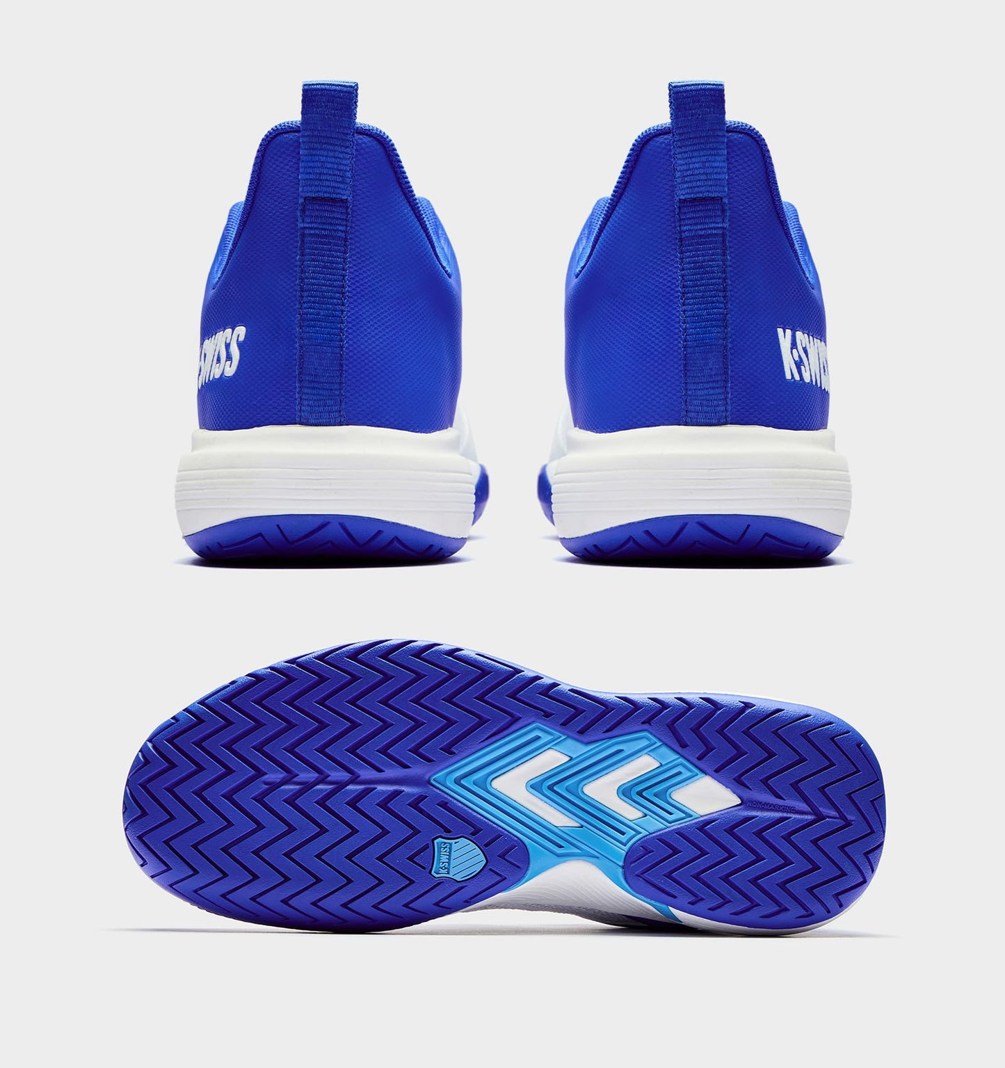 K-Swiss Men's Ultrashot Light Pickleball Tennis Shoe - Lightweight Court Shoes Lateral Movement Stable Support, White/Blue/Multi 10.5 M