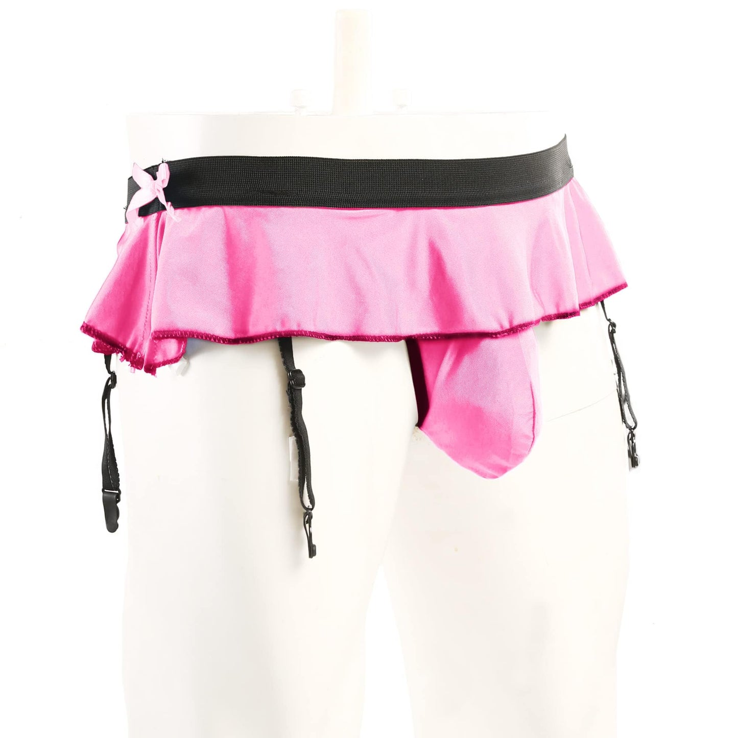 WINTOFW Sissy Pouch Panties for Men Crossdressers Men's Lingerie Skirt G-String Thongs Underwear Briefs with Garters