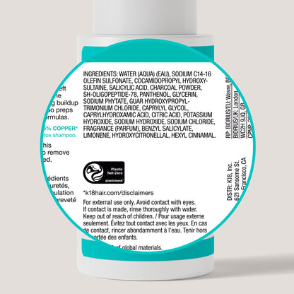 K18 PEPTIDE PREP™ Color-Safe Detox Clarifying Shampoo, Non-Stripping, pH-Optimized Cleanse, Removes Product Buildup, Dirt, Oils & Metals, 8.5 Fl Oz