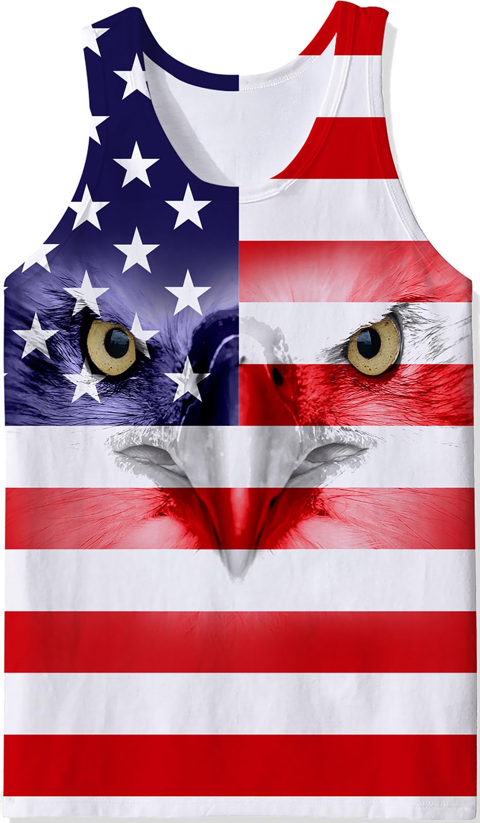 Stars and Stripes - Mens American Flag Tank Tops Patriotic Sleeveless Shirt 4th of July Stripe and Stars Animals Eagle Summer Cool USA Tee Workout Athletic Training Sports Undershirts