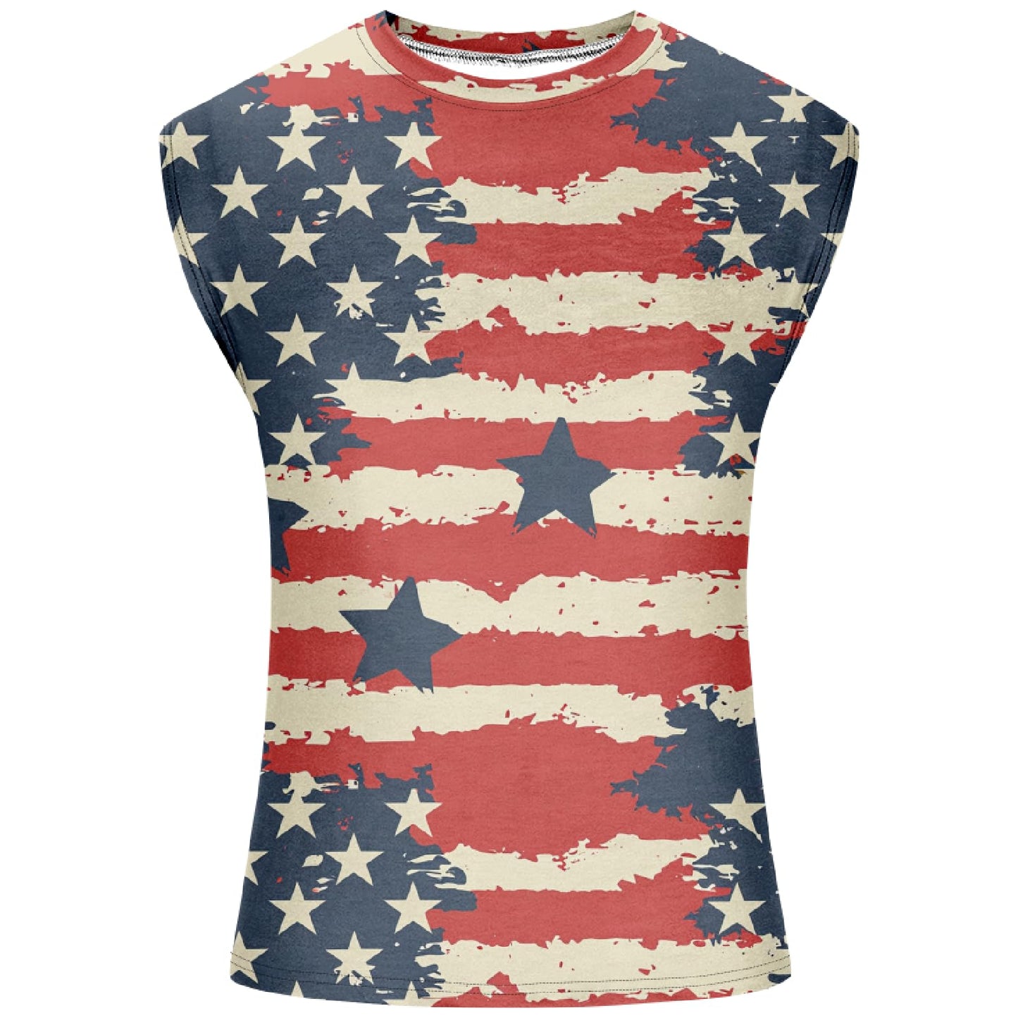 American Flag Tank Top Men Oil Painting USA Flag 3D Print Undershirts Fit for Patriotic 1776 4th July Sleeveless Shirts Hawaiian Luau Party Beach Summer Sunbath Casual Tees,American,5XL