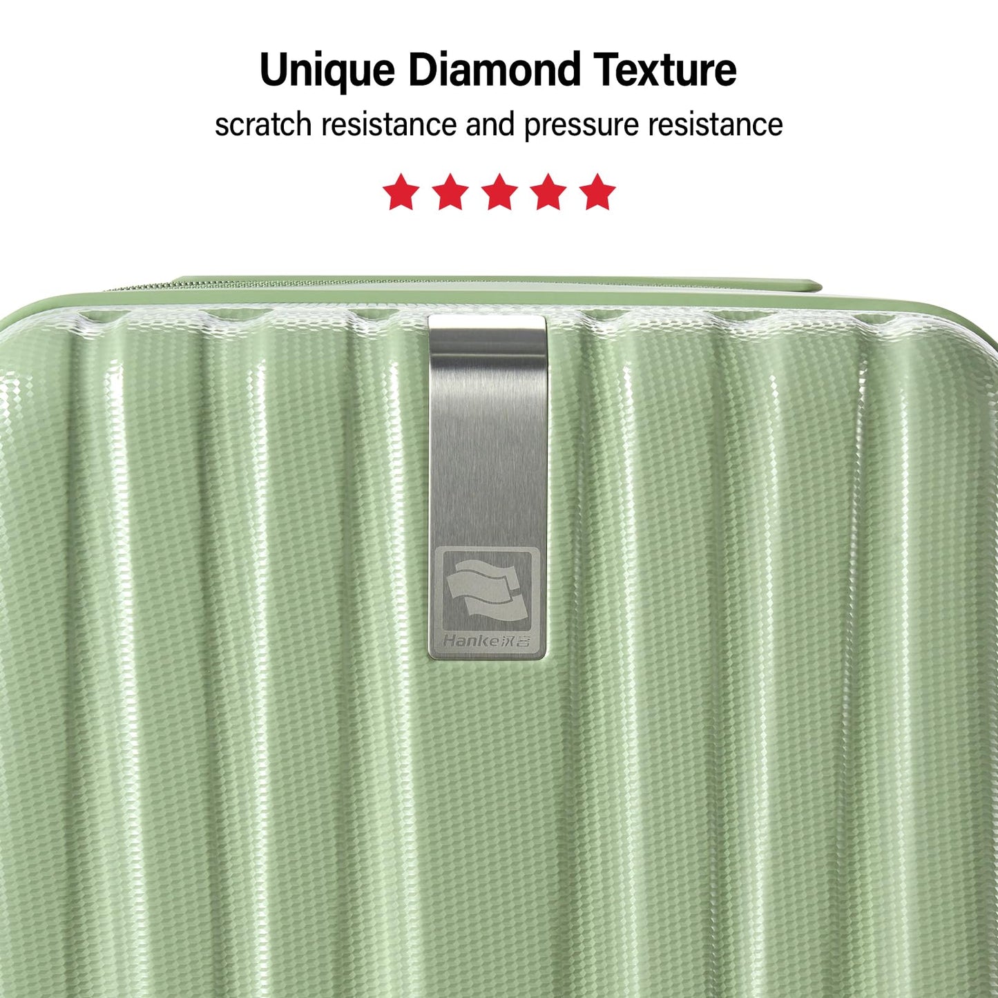 Hanke Hardshell Luggage Sets 3 Piece Extra Large Suitcases with Lock,28 Inch Luggage with Spinner Wheels, PC Travel Suitcase for Women Men 20 24 29Inch,Bamboo Green