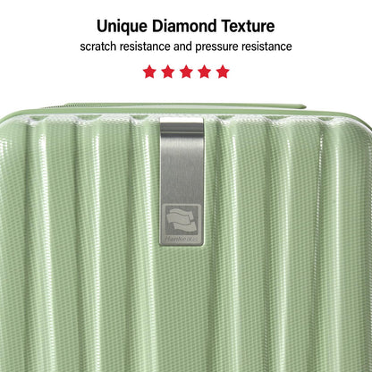 Hanke Hardshell Luggage Sets 3 Piece Extra Large Suitcases with Lock,28 Inch Luggage with Spinner Wheels, PC Travel Suitcase for Women Men 20 24 29Inch,Bamboo Green