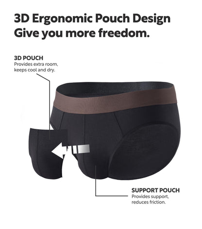DAVID ARCHY Men's Breathable Underwear Rayon Made from Bamboo Wicking-Moisture Support Pouch Soft Briefs for Men (XL, Black)