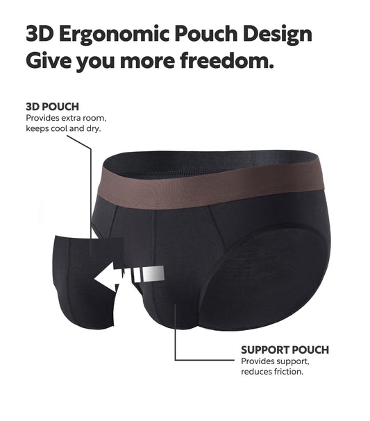 DAVID ARCHY Men's Breathable Underwear Rayon Made from Bamboo Wicking-Moisture Support Pouch Soft Briefs for Men (XL, Black)