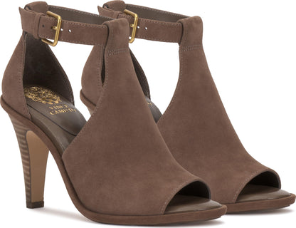 Vince Camuto Women's Frasper Buckle High Heel Sandal, Toasted Taupe, 7 M