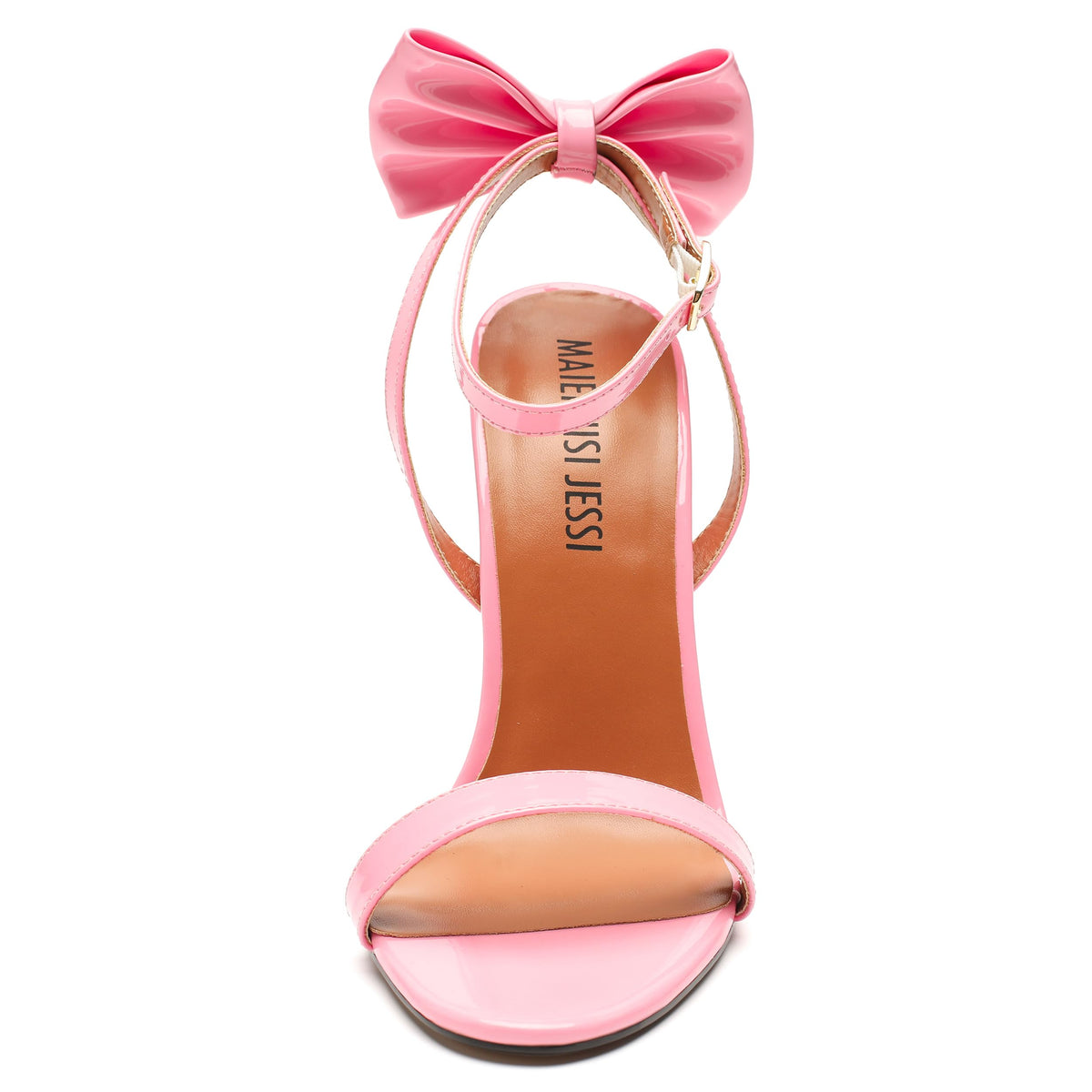 Men's Sissy Bow Stiletto Sandals, Ankle Strap Heels, Slingback 5.1 Inch High Heel Pink- Men Sizes