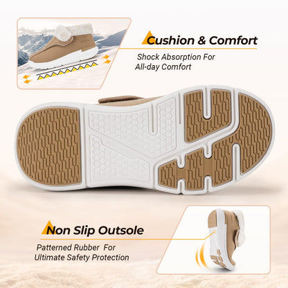 FitVille Diabetic Boots for Women Warm Diabetic Shoes for Women Wide Width Winter Ankle Boots Shoes for Swollen Feet for Elderly Foot Pain Relief Plantar Fasciitis