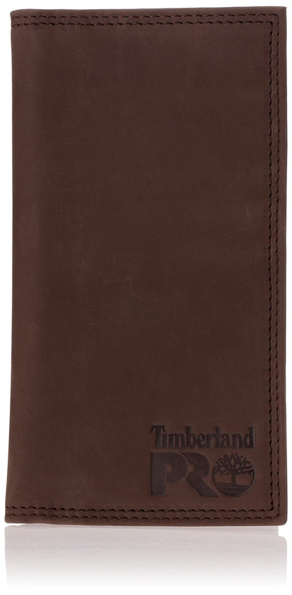 Timberland PRO Men's Rfid Leather Long Bifold Rodeo Wallet With Rfid, Dark Brown, One Size