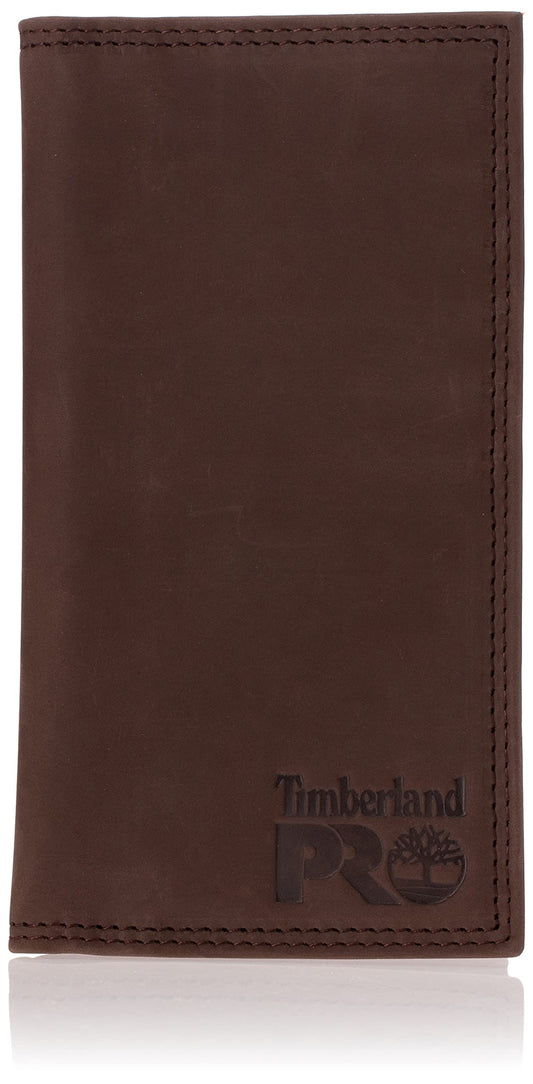 Timberland PRO Men's Rfid Leather Long Bifold Rodeo Wallet With Rfid, Dark Brown, One Size
