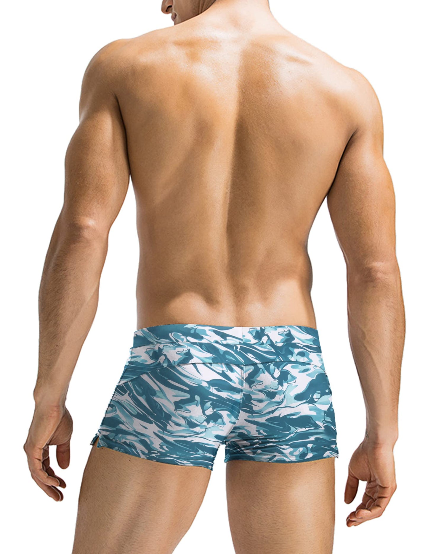 COOFANDY Mens Swim Trunks Swimwear Bathing Suit Swim Brief Square Leg Board Short