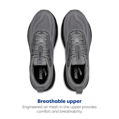 Brooks Men’s Trace 4 Neutral Running Shoe - Grey/Black/Ebony - 10.5 Medium