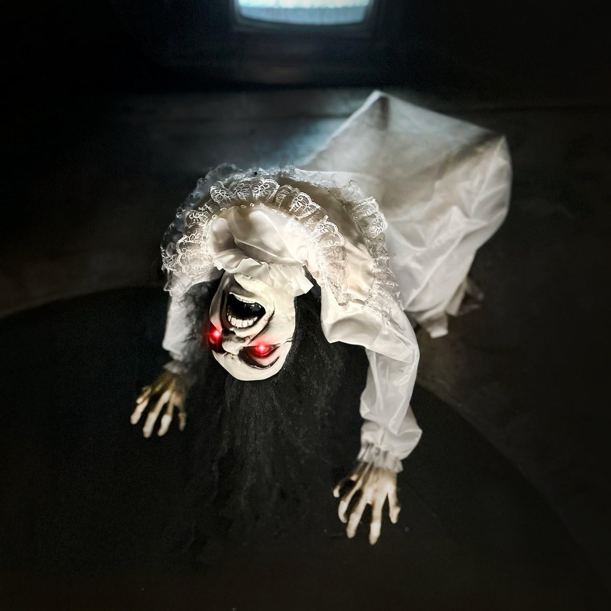 Haunted Hill Farm 3.0-Ft. Life-Size Animatronic Possessed Woman