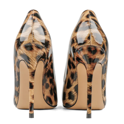 Women's 4 Inch Pumps Pointed Toe Stiletto Dress Pumps Leopard 8.5US