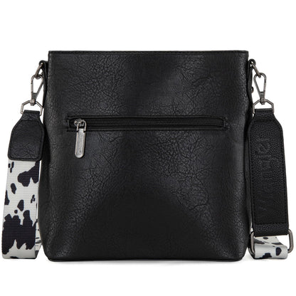 Wrangler Crossbody Purse Cow Print Cross Body Bag Womens Shoulder Bag Medium Handbag Messenger Bag WG20-83601BK