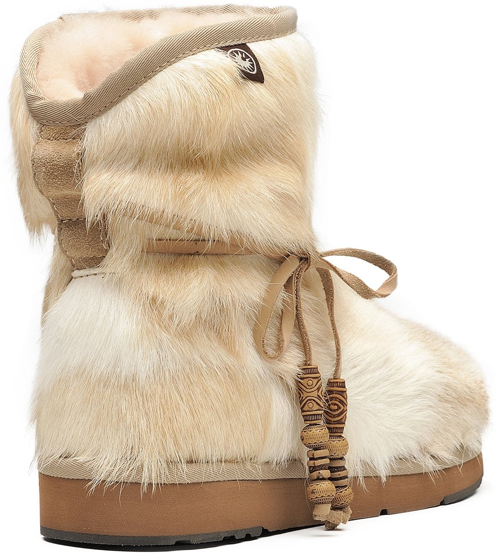AUMU Women's Classic Mini Sheepskin Winter Boot Fur Boot White Size 10