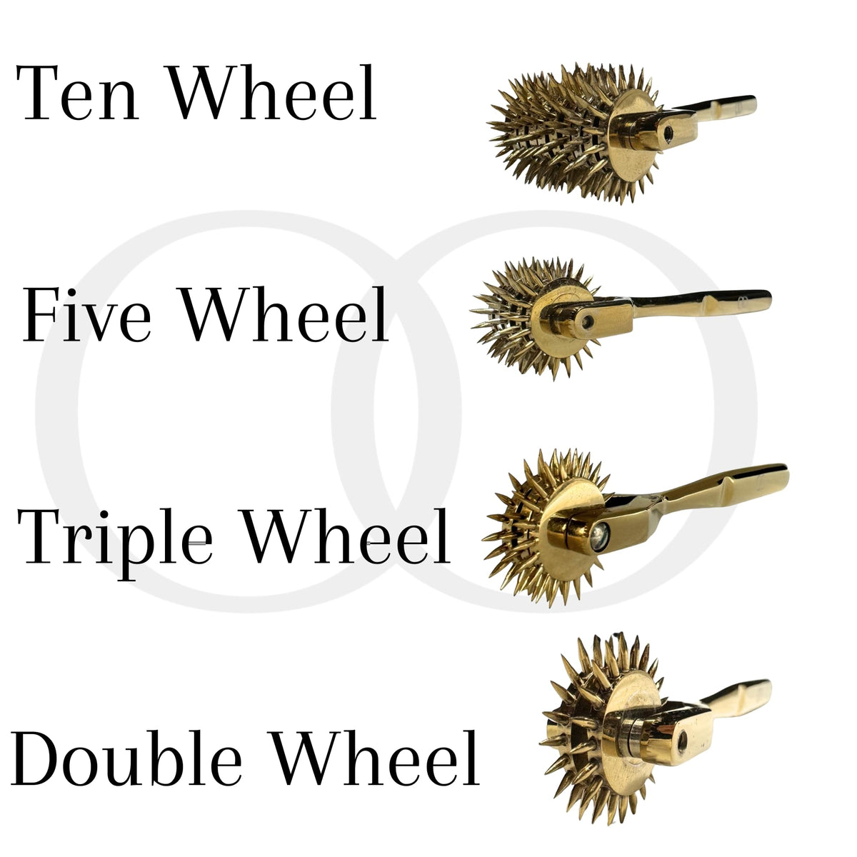 Luxury Gold-Finished Wartenberg Wheel | Multi-Wheel Options | Sensory Play & Massage Tool (Ten Wheel)