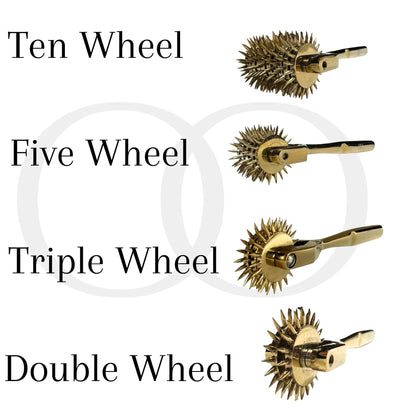 Luxury Gold-Finished Wartenberg Wheel | Multi-Wheel Options | Sensory Play & Massage Tool (Ten Wheel)