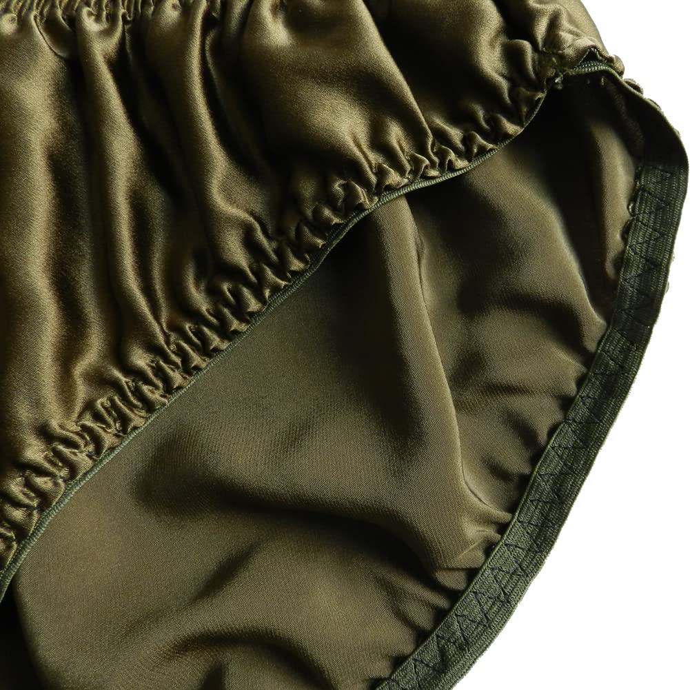 Men's 100% Pure Silk Underwear Bikini Briefs Panties (US, Alpha, Medium, Regular, Regular, black)