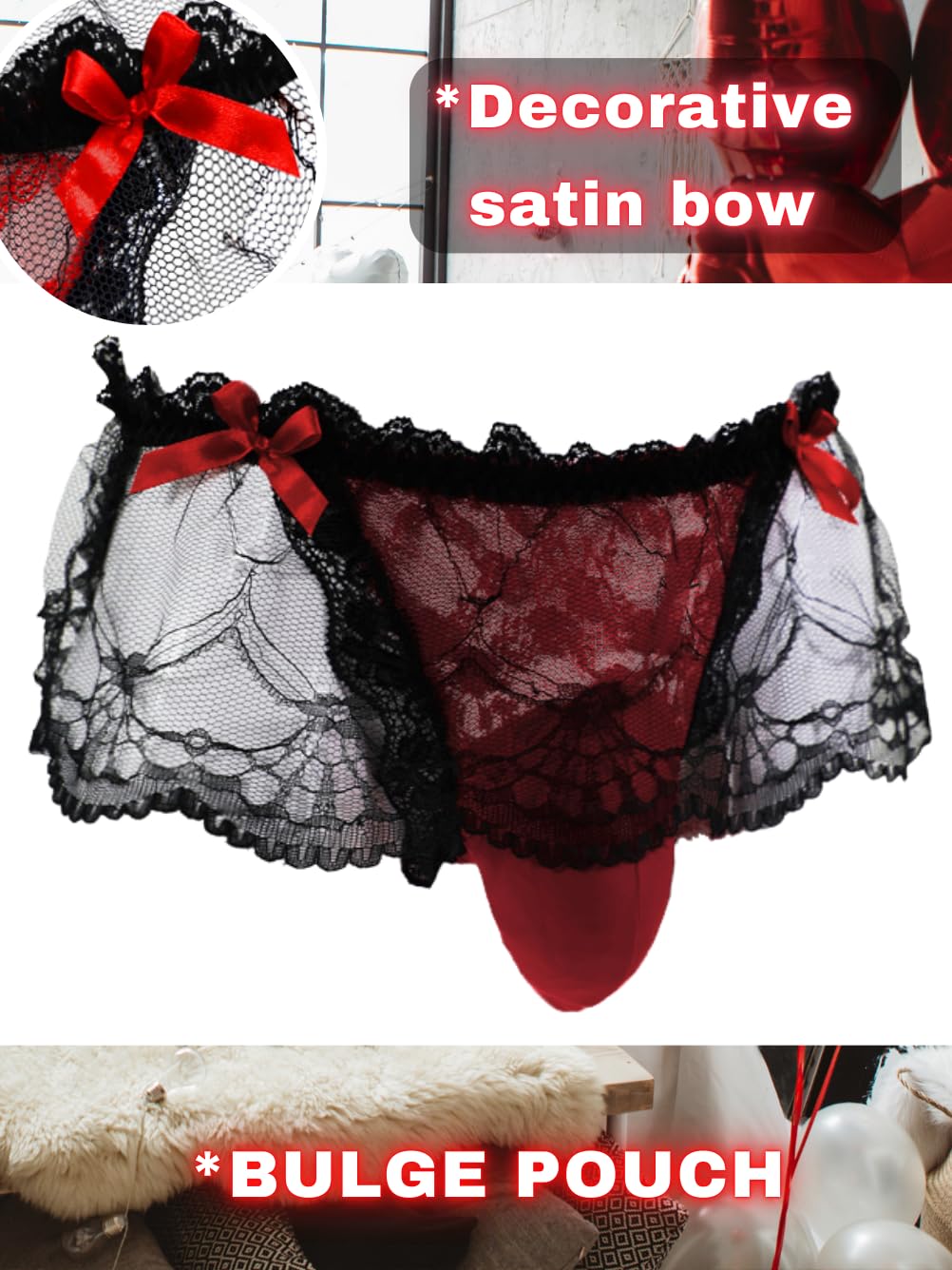 Mens Lace Sexy Underwear, Sissy Pouch Panties Femboy For Men, Low Rise   BEST WEAR - See Through Shirts - Sheer Nylon Tops - Second Skin -  Transparent Pantyhose - Tights - Plus Size - Women Men