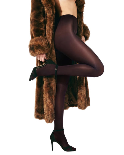 sofsy Black Opaque Tights for Women, High Waist Pantyhose, Size XXL