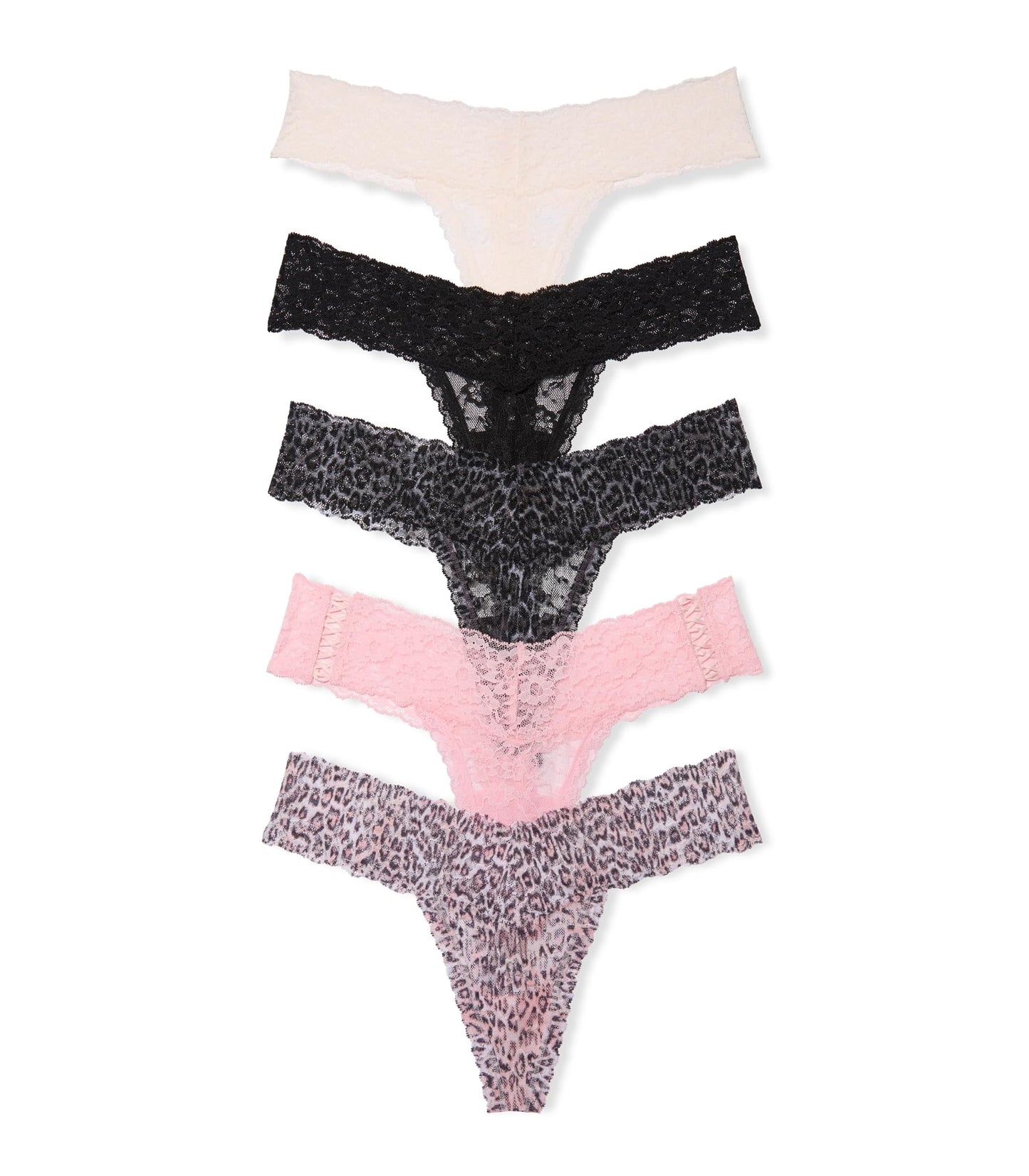 Victoria's Secret Women's Lace Thong Underwear, Panties for Women, Solids & Leopard Print, XXL