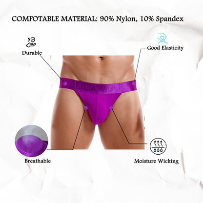 JOCKMAIL 3PCS/Pack Jock straps for Men Breathable Mens Jockstrap Athletic Supporter for Gym,Nightclubs & Special Occasions