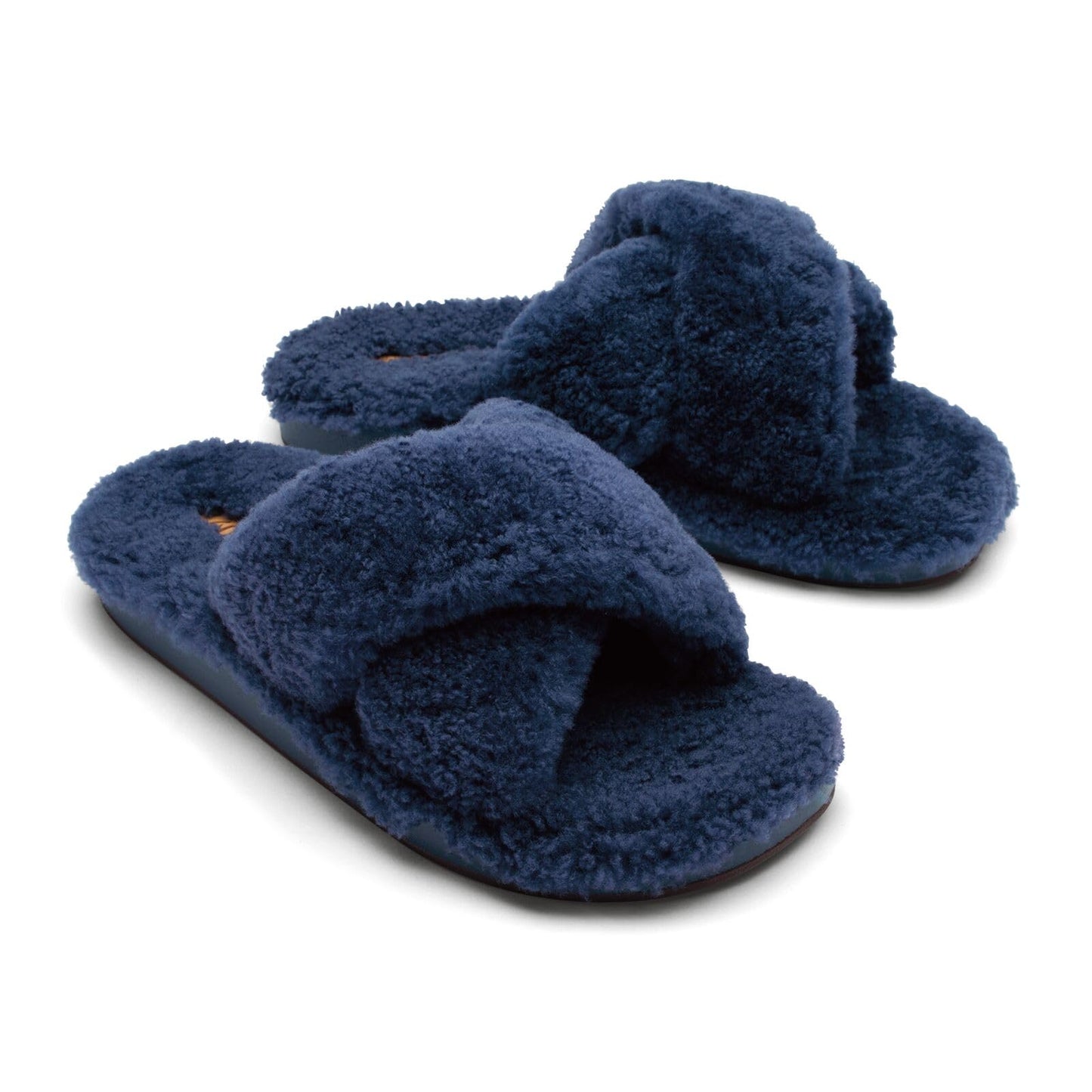 OLUKAI Hila Heu Women's Slipper, Women's Slip-On Shoes, Genuine Shearling, Wet Grip Soles for Inside & Outside Wear, Cute & Ultra-Soft Comfort Fit, Moonlit Ocean/Moonlit Ocean, 8
