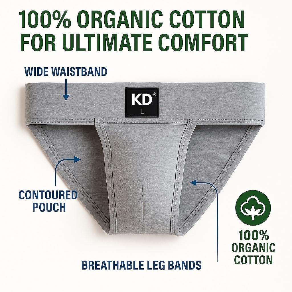 Athletic Supporter Jockstrap with Cup Pocket Organic Cotton (US, Alpha, Small, Regular, Regular, Grey - Pack of 2)