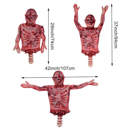 Halloween Bloody Half Body, 37" Latex Horrible Severed Skinned Hanging Corpse Torso Bloody Dead Body Parts for Haunted House Halloween Party Decoration (Men)