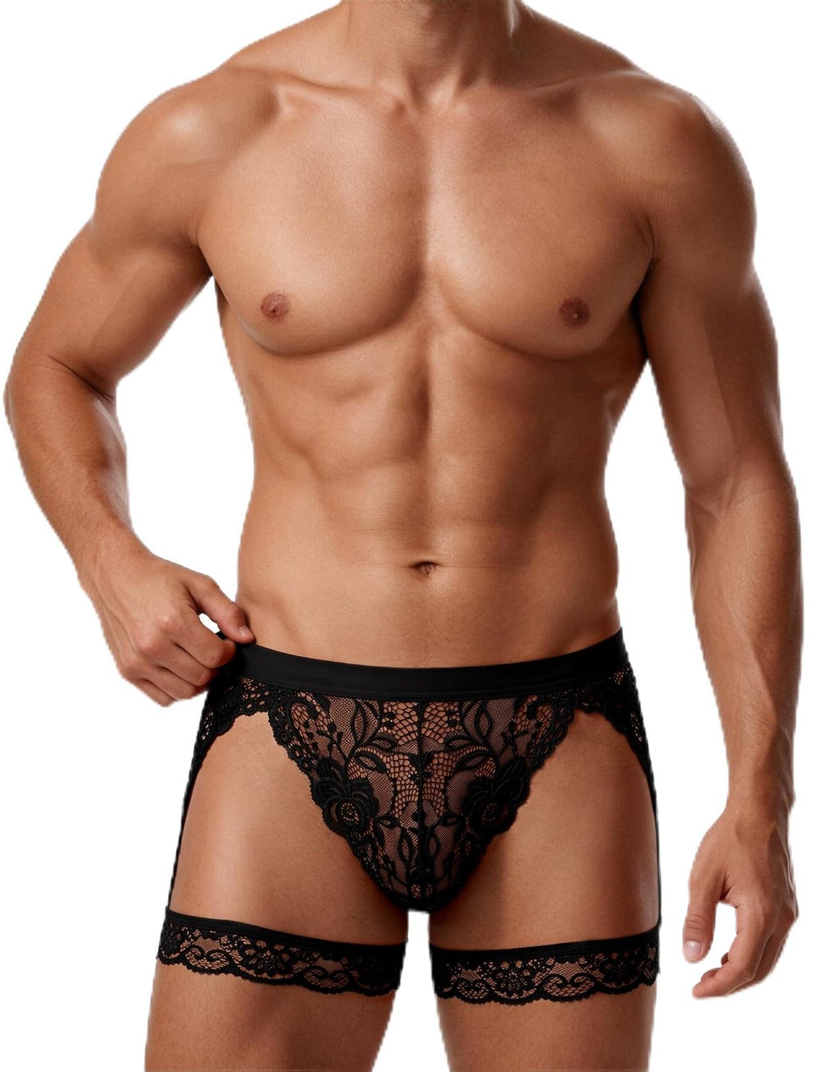 Men's Lace Thong Underwear Briefs Sexy Lingerie G-String Panties