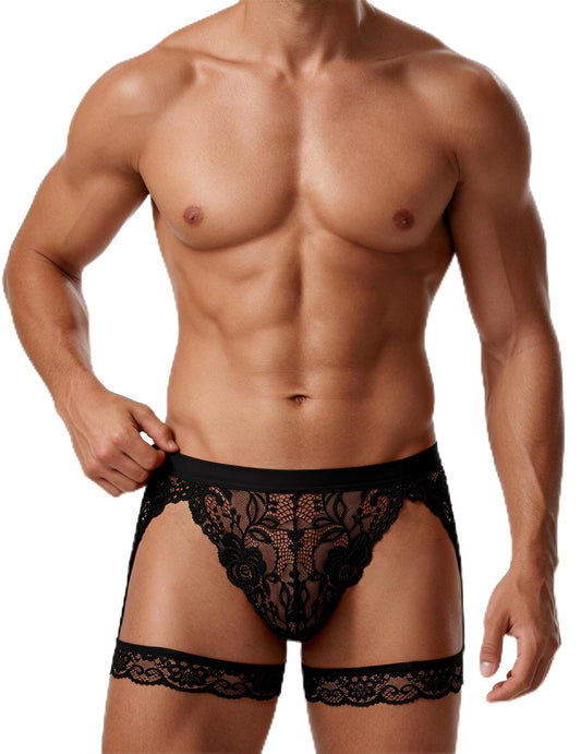 Men's Lace Thong Underwear Briefs Sexy Lingerie G-String Panties