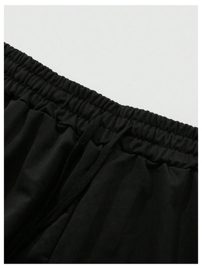 RoseSeek Men's 2 Piece Workout Tracksuit Sleeveless Hoodie Tank Top and Track Shorts Clothing Set Black Small