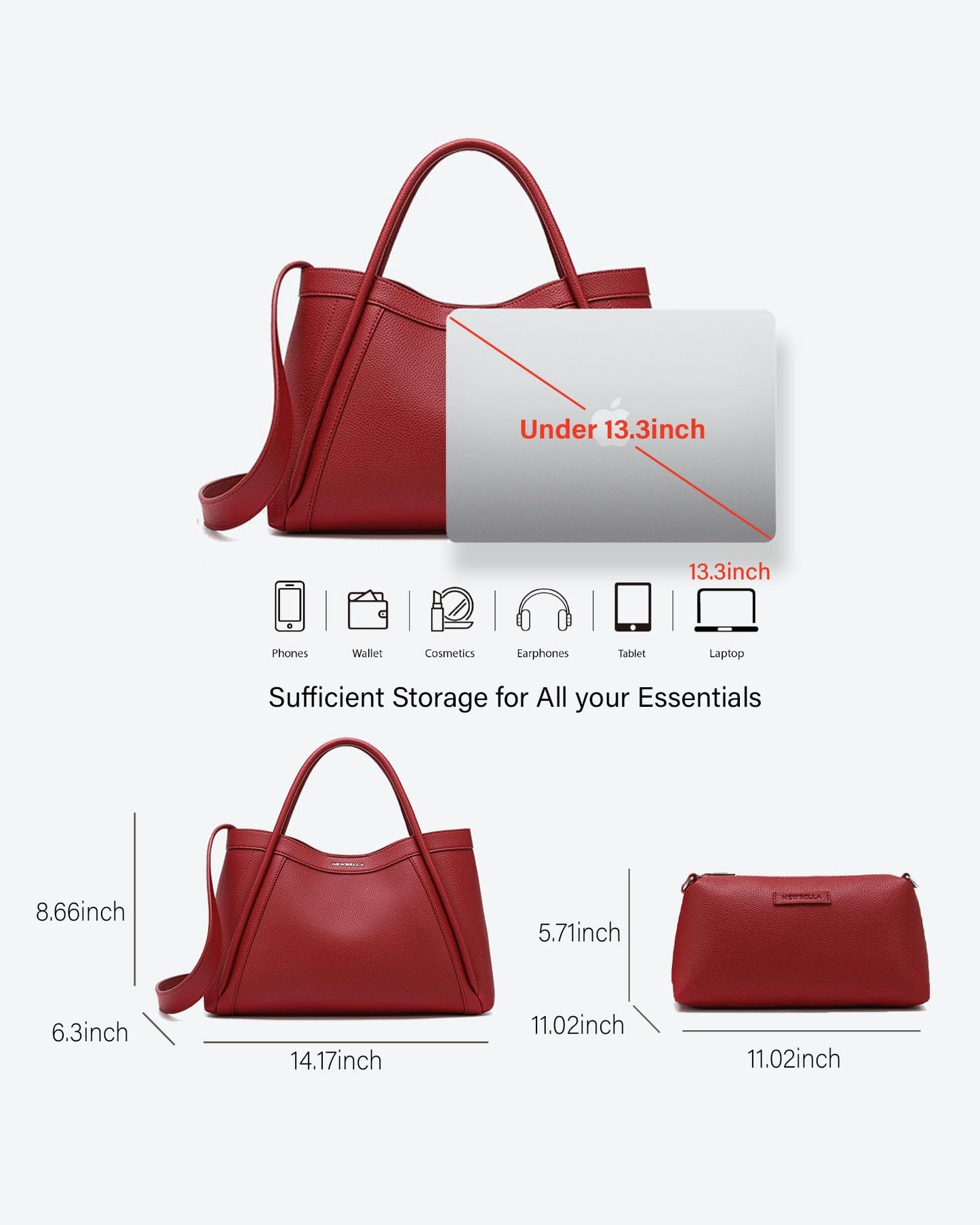 NEWBELLA Tote Bag for Women, Large Vegan Leather Hobo Bag with Shoulder Strap and Purse, Handbags & Crossbody Bags