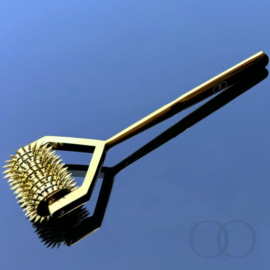 Luxury Gold-Finished Wartenberg Wheel | Multi-Wheel Options | Sensory Play & Massage Tool (Ten Wheel)