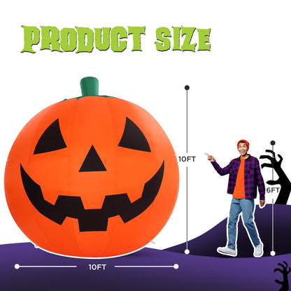10 FT Halloween Inflatables Giant Pumpkin Outdoor Decorations