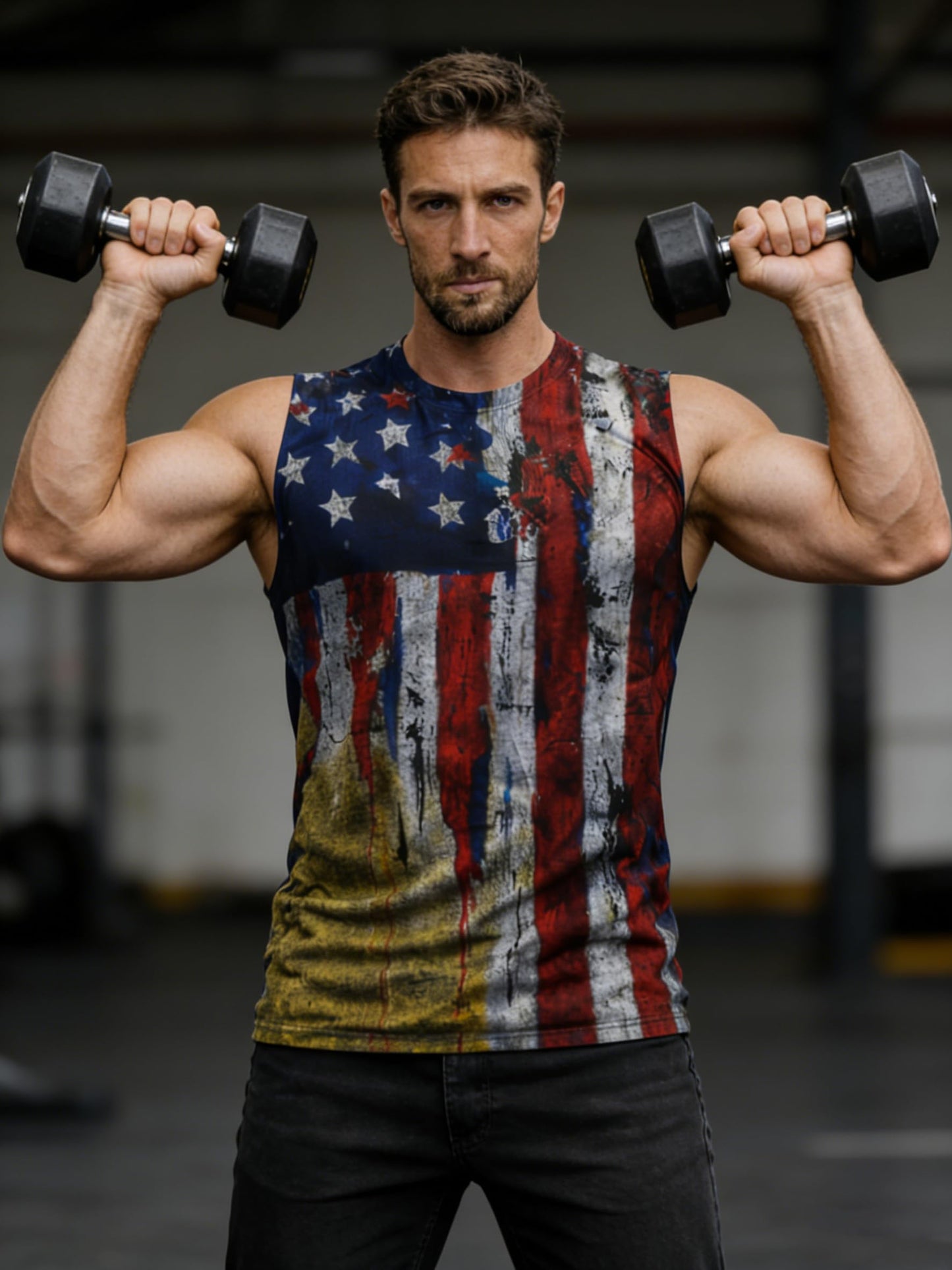 Heralady Mens 4th of July Tank Top American Flag Patriotic Sleeveless Graphic Independence Day Shirt P2 L