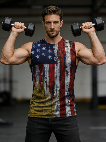 Heralady Mens 4th of July Tank Top American Flag Patriotic Sleeveless Graphic Independence Day Shirt P2 L