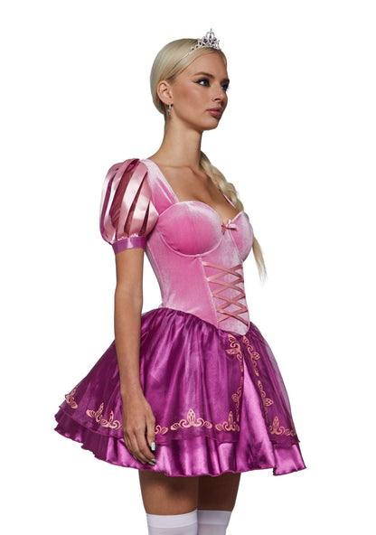 Dolls Kill Long Hair Princess Costume - Tower Trapped Princess Outfit by Trickz N' Treatz - X-Large