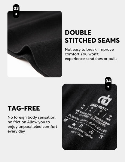 DAVID ARCHY Men's Breathable Underwear Rayon Made from Bamboo Wicking-Moisture Support Pouch Soft Briefs for Men (XL, Black)