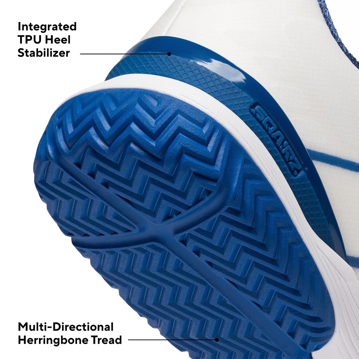 SQAIRZ XRZ Men's Pickleball Shoes, Pickleball Shoes Men, Mens Tennis Shoes, WHT/BLU, 9