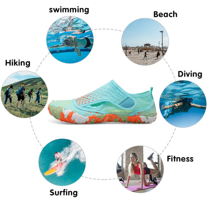 Womens and Mens Water Shoes Thicken Soles Breathable Swim Shoes Cozy Barefoot Athletic Aqua Socks for Beach Pool Diving Hiking Outdoor Water Sports 8.5 Women/7.5 Men