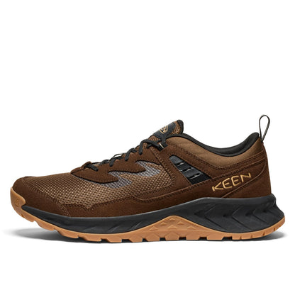 KEEN Men's Hightrail Vent Low Height Durable Lightweight Breathable Leather Hiking Shoes, Dark Earth/Oak Buff, 8