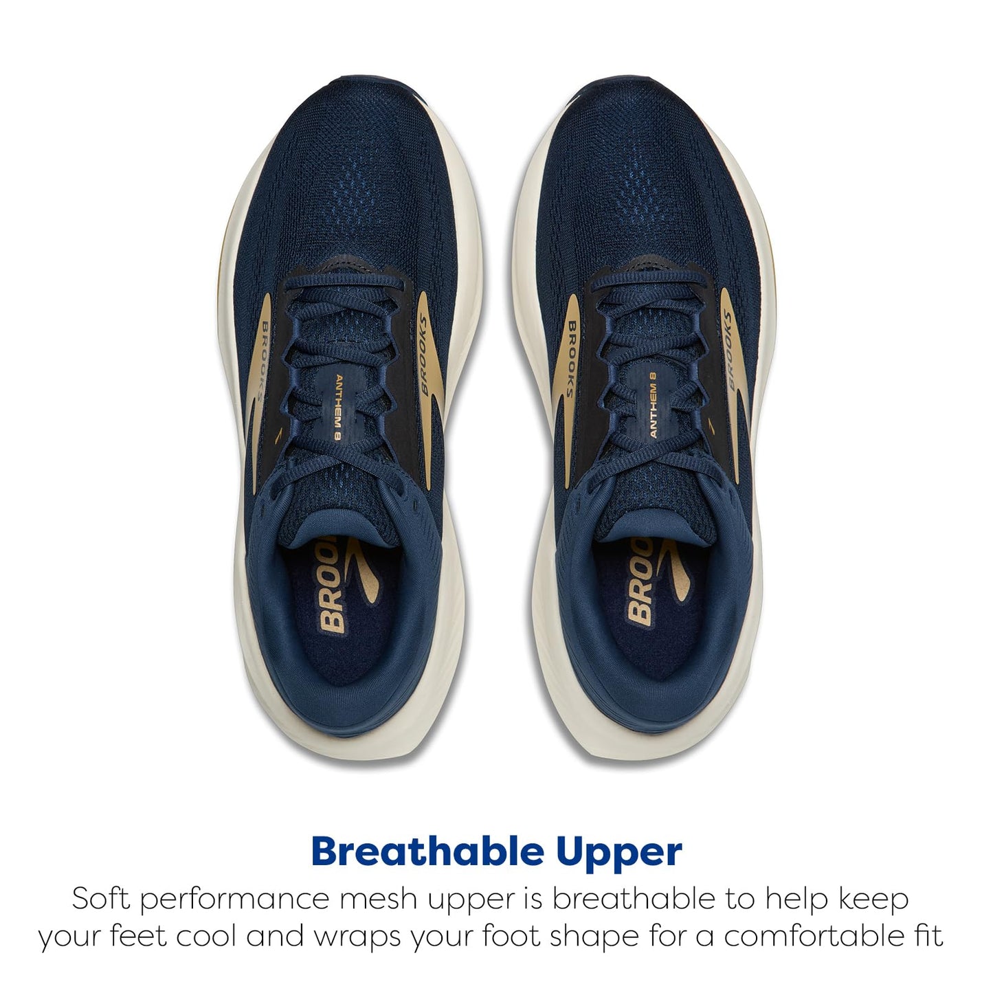 Brooks Men’s Anthem 8 Neutral Running Shoe - Blue/Spellbound/Starfish - 8.5 Medium