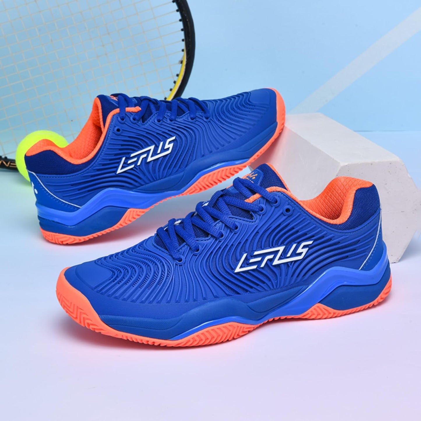 RBEUT Men's Pickleball Shoes - Tennis & Racquetball Anti-Slip Court Sneakers - Cushioned, Breathable for Men and Women Sapphire Blue