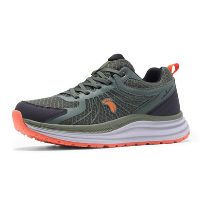 Men's Orthopedic Waterproof Trail Sneakers: Plantar Fasciitis Hammer Toes High Arch Supportive Neuropathy Heel Spur Walking Shoes, Outdoor Stylish Workout Exercise Running Shoes Army Green Size 10