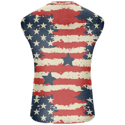 American Flag Tank Top Men Oil Painting USA Flag 3D Print Undershirts Fit for Patriotic 1776 4th July Sleeveless Shirts Hawaiian Luau Party Beach Summer Sunbath Casual Tees,American,5XL