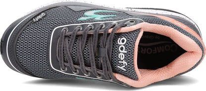 Gravity Defyer g-defy Mighty Walk Women’s Orthopedic Comfort Shoes Plantar Fasciitis | VersoShock All-Day Comfort | Wide Toe Box | Reduces Pain for All Activities Gray, Pink