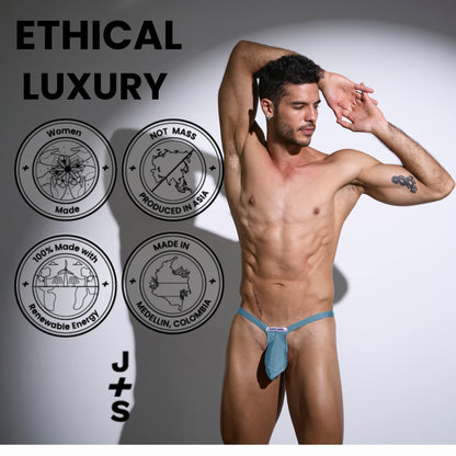 MALEBASICS Men's Thong Underwear Bulge Pouch - Sexy Low Rise G-String T-Back Bikini, Breathable Nylon Stretch Fit Black S